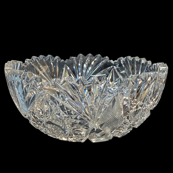 Antique Libbey American Brilliant Period ABP Cut Glass Bowl 9" W x 4" H - Picture 1 of 16